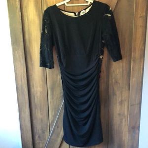 Women’s Black Lace Dress with draped detailing